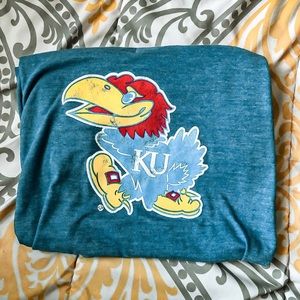 NWT Kansas Jayhawks Vintage/ Distressed V Neck Tee